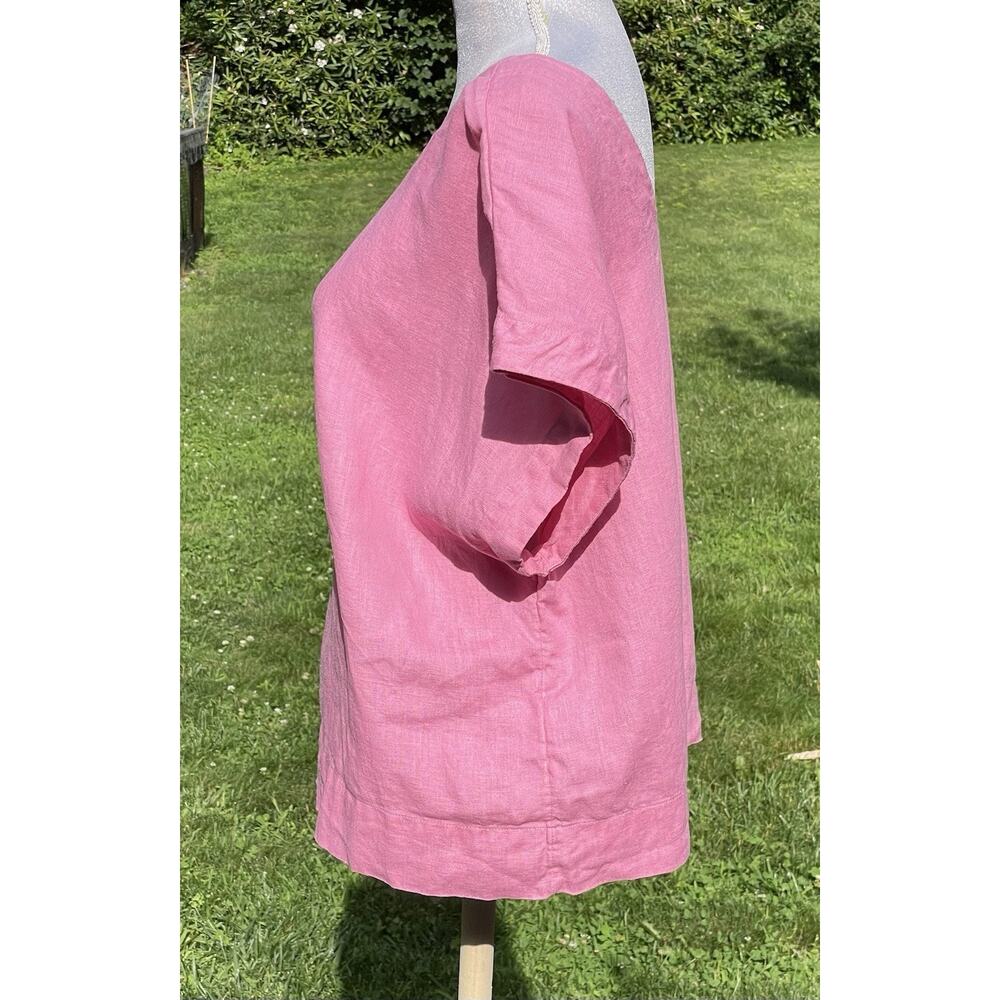 MADEWELL Linen Square Back Crewneck Top Short Sleeve Shirt Light Pink size XL - Picture 8 of 16